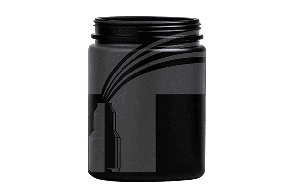 Tarros negros de polietileno